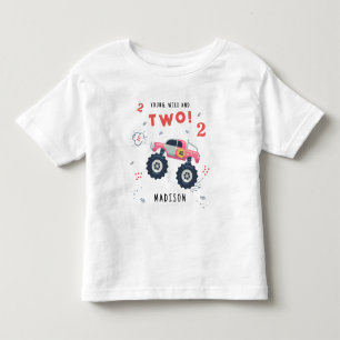 Monster Car Trucks 2nd Birthday Name Toddler T-Shirt