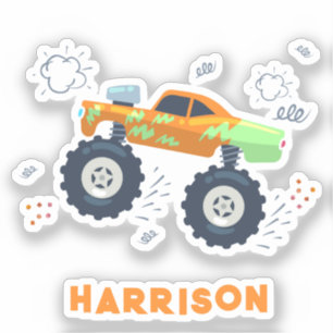 Monster Car Trucks Personalised Name 