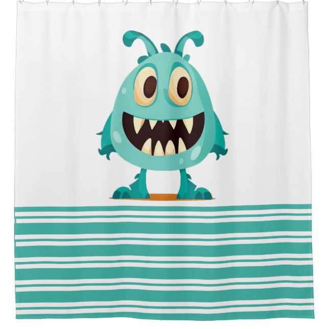 Monster/Cartoon/alien Shower Curtain (Front)