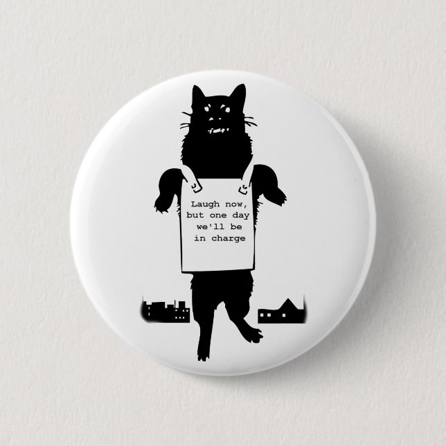 Monster Cat 6 Cm Round Badge (Front)