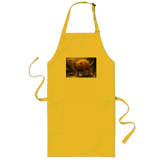 Monster cat  long apron (Front)