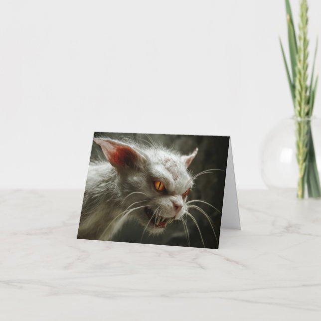 Monster cat  thank you card (Front)