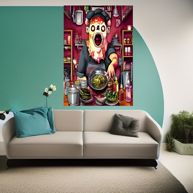 Monster chef in the kitchen | AI Art Poster (Creator Uploaded)