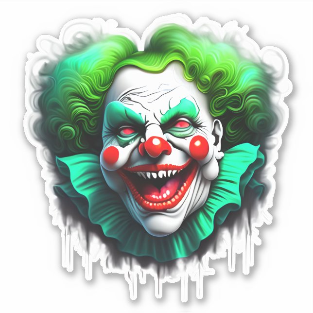 Monster Clown Green Graphic Hair die-cut (Front)
