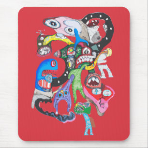 Monster collage mouse pad