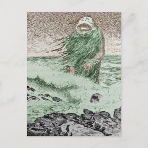 Monster Coming Out of the Water Postcard