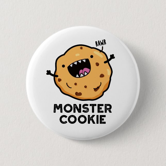Monster Cookie Funny Food Pun  6 Cm Round Badge (Front)