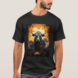 Monster Cow Bull Farm Animal Farmer Full Moon Hall T-Shirt