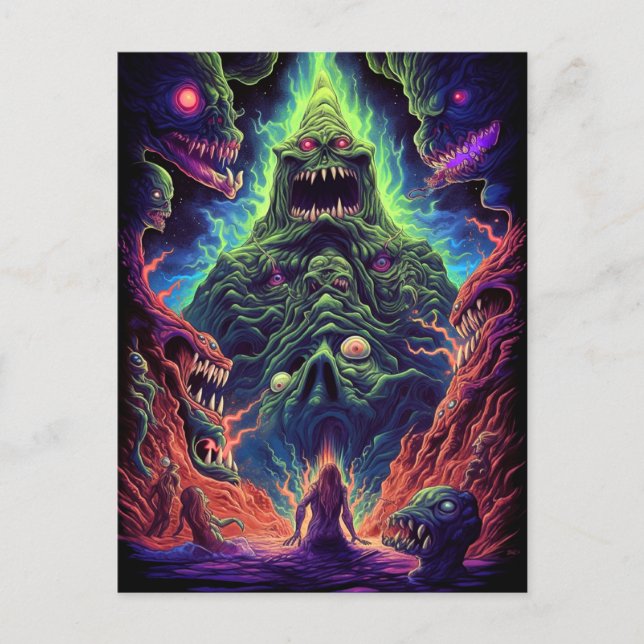 Monster Creature Horror Art Postcard (Front)