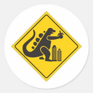 Monster Crossing Classic Round Sticker