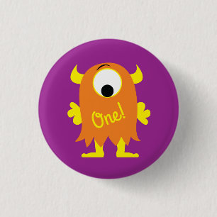 Monster Cute Funny 1st Birthday Party Theme 3 Cm Round Badge