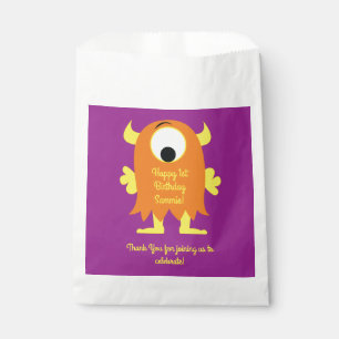 Monster Cute Funny 1st Birthday Party Theme Favour Bag