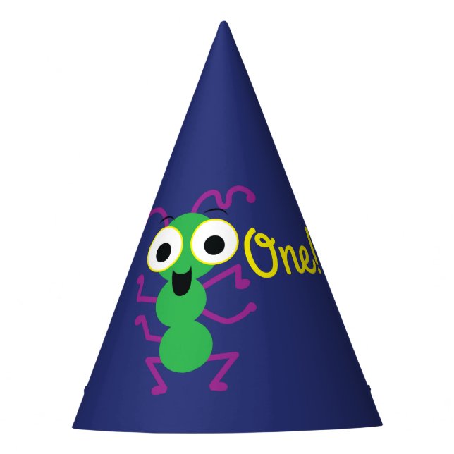 Monster Cute Funny 1st Birthday Party Theme Party Hat (Front)