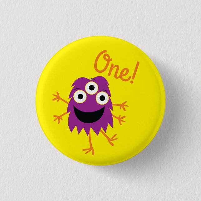 Monster Cute Kids Birthday Party Theme 3 Cm Round Badge (Front)