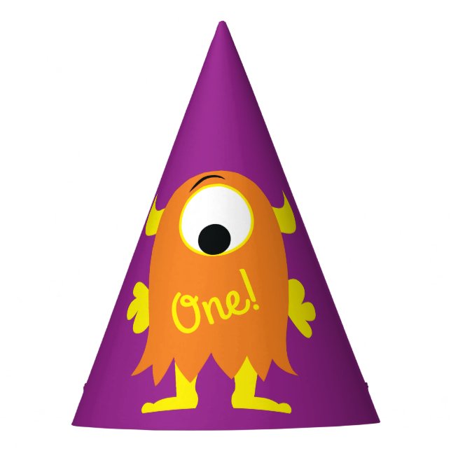 Monster Cute Kids Birthday Party Theme Party Hat (Front)