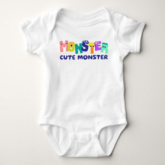 Monster cute monster  baby bodysuit (Front)