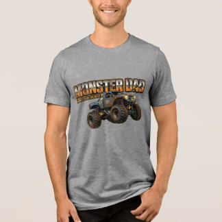 Monster Dad Men's Monster Truck T-shirt Tri-Blend Shirt