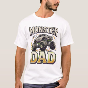 Monster Dad Monster Truck Vintage Vector Shirt Des