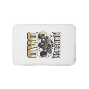 Monster Dad Monster Truck Vintage Vector Shirt Des Bath Mat