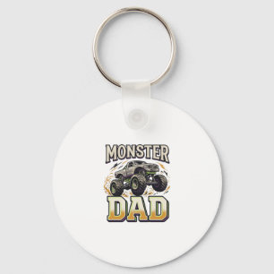 Monster Dad Monster Truck Vintage Vector Shirt Des Key Ring
