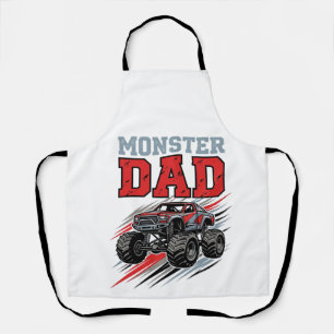 Monster Dad Vintage Monster Truck Shirt Design_1 Apron