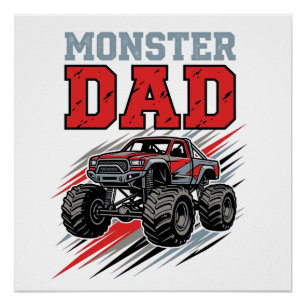 Monster Dad Vintage Monster Truck Shirt Design_1 Poster