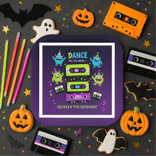 Monster Dance Party Birthday   Neon Boogie Napkin