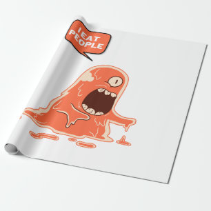 Monster eat people wrapping paper