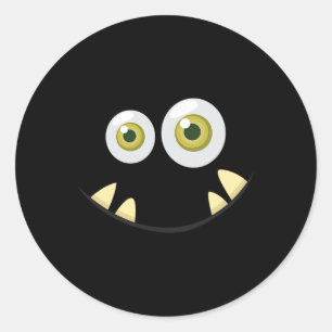 Monster Face Halloween Costume Idea Scary Cute Classic Round Sticker
