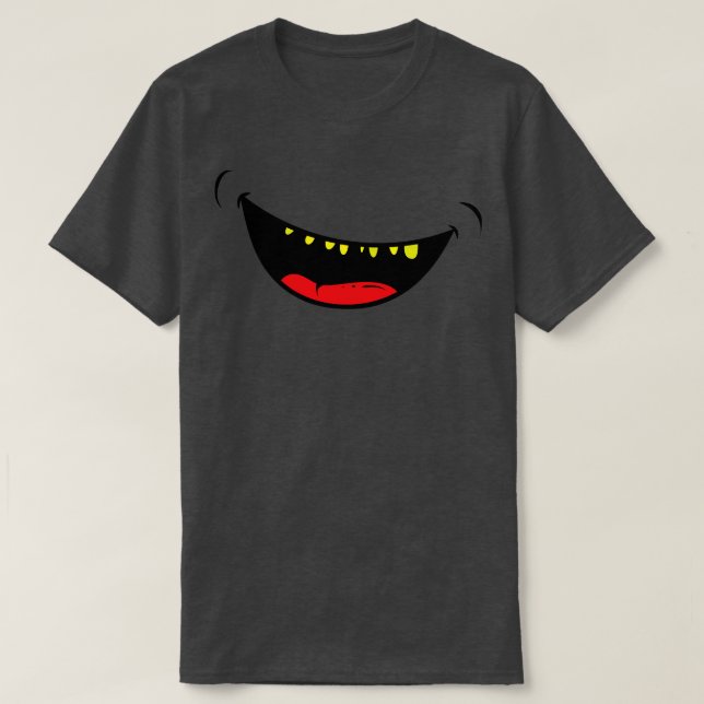 Monster Face Mask Smile Laugh T-Shirt (Design Front)