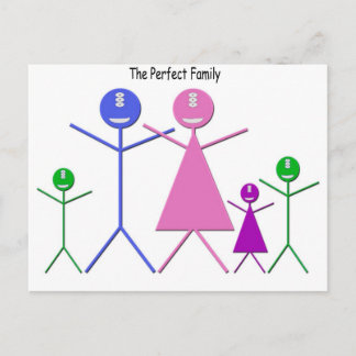 Monster Family (2 Boys, 1 Girl) Postcard