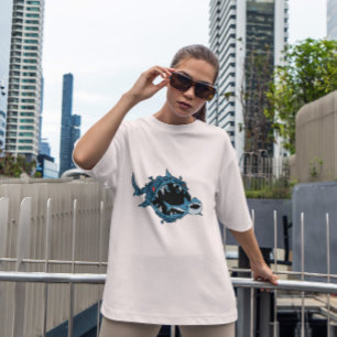 Monster Fish Eating Shark T-Shirt