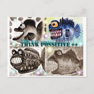 Monster fish postcard