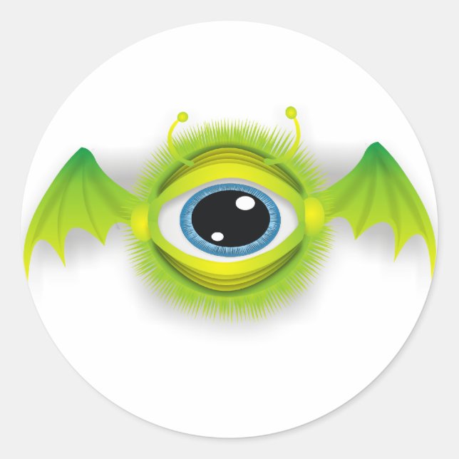 Monster fly eye classic round sticker (Front)