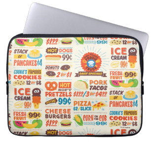 Monster Foodies Pattern Laptop Sleeve