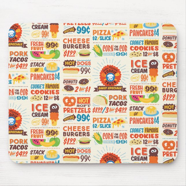 Monster Foodies Pattern Mouse Pad (Front)