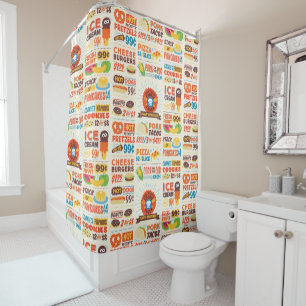 Monster Foodies Pattern Shower Curtain