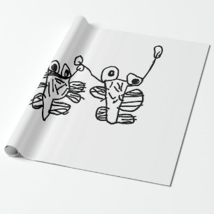 Monster friends wrapping paper