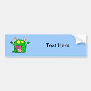Monster Funny Comic Drawing Cartoon Cute Happy Bumper Sticker