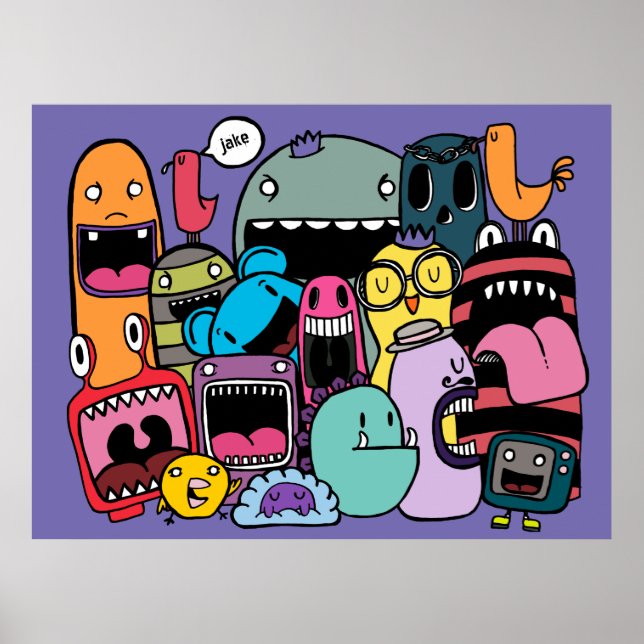 Monster Gang Personalised Name Street Art Poster (Front)