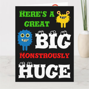Monster Great BIG Huge 8 x 11 Happy Birthday Card
