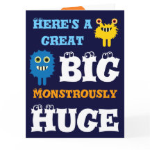 Monster Great BIG Huge 8 x 11 Happy Birthday Card