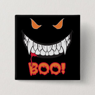 Monster Grin Boo! Men's Black Square Button