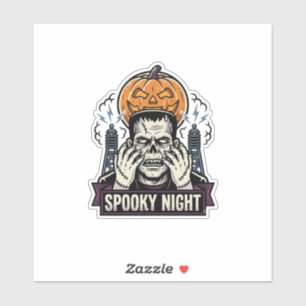 Monster Halloween Shirt with Pumpkin Moon Engravin