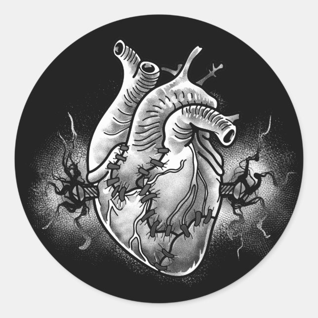 Monster Heart Classic Round Sticker (Front)