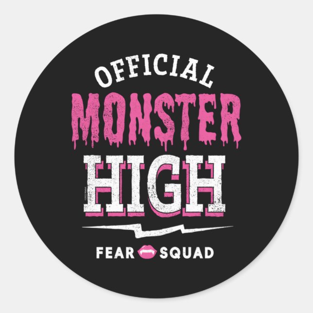 Monster High Official Fear Squad Classic Round Sticker (Front)