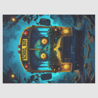 Monster Horror Bus Blue Yellow Decoupage Tissue Paper