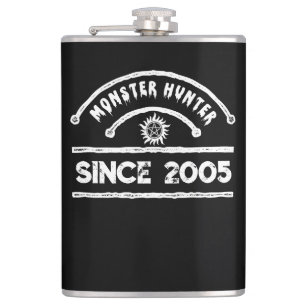 Monster Hunter Sigil Distressed Typography Hip Flask