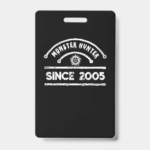 Monster Hunter Sigil Distressed Typography ID Badge