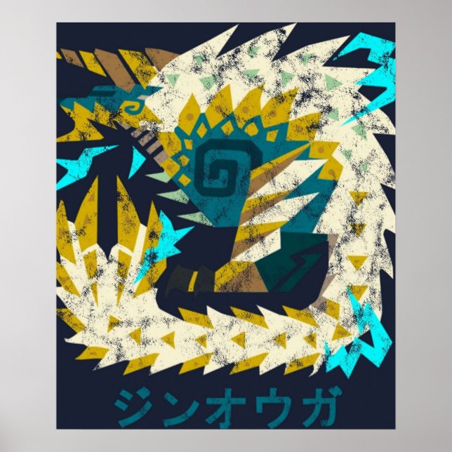 Monster Hunter World Iceborne Zinogre Kanji Icon Poster (Front)